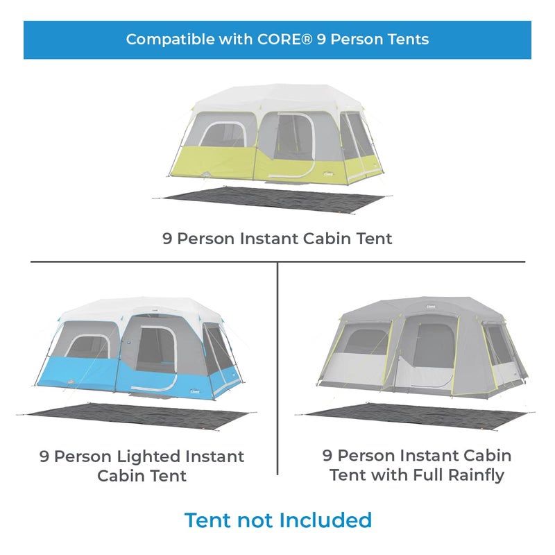 CORE Outdoor Tent Footprints | Perfect Tarp Camping Accessories for Easy Camp Setup (9 Person Instant Cabin Tents) - Image 2
